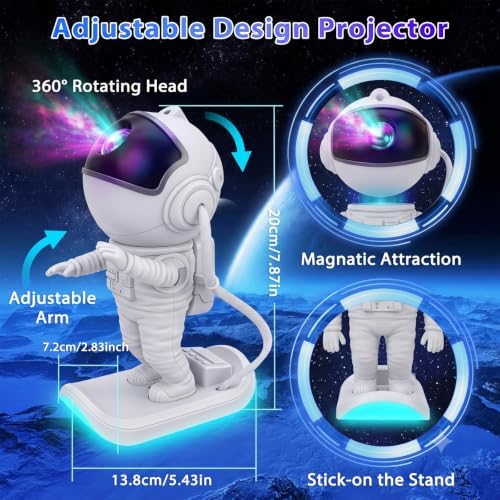 Star Projector, Galaxy Projector for Bedroom, Nebula Galaxy Night Light Projector with Timer and Remote,Gift for Kids Adults for Ceiling,Birthdays,Christmas,Valentine's Day (7.8inch) - Image 6