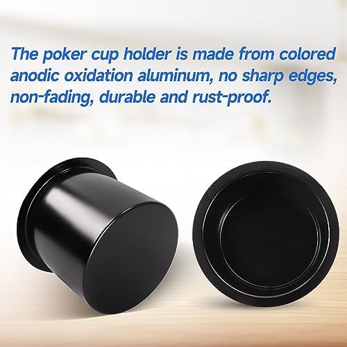 GSE Jumbo Aluminum Cup Holder for Casino Poker Tables, Black, 2-Pack - Image 3