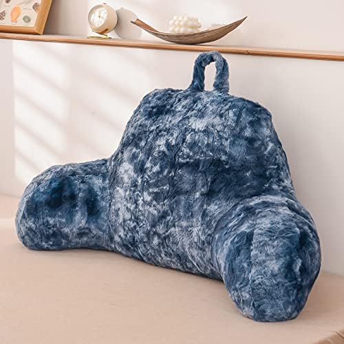 A Nice Night Navy Reading Pillow, 17" Bed Wedge Pillows with Arms by ANICENIGHT