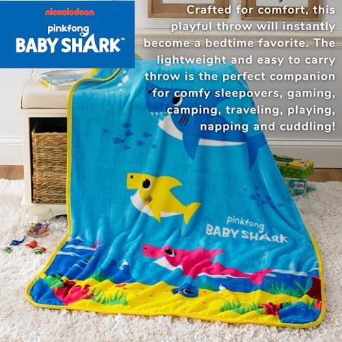 Baby Shark Kids Bedding Super Soft Silk Touch Throw, 40 in x 50 in, (Official Licensed Product) by Franco - Image 2