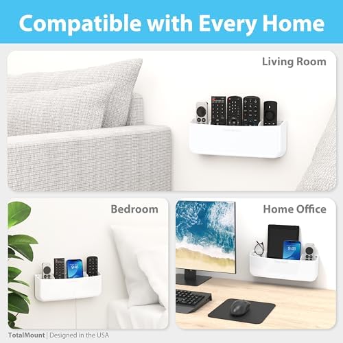 TotalMount Drop-Free Remote Holder – Removable Adhesive Strips – Pro White - Image 6