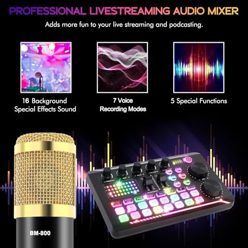 Also GO Podcast Equipment Bundle, F998 Audio Mixer with BM800 Microphone - Image 5