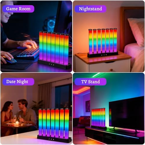 AVEKI RGB Table Lamp, Color Changing Gaming Light with Music Sync, USB Powered Desk Lamp for Gaming Room Decor Pictures Ambient Lighting (B-Rectangular) - Image 6