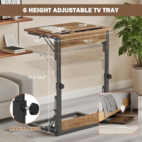 Folding TV Trays Set of 2 , Adjustable Height TV Trays for Eating on Couch - Image 3