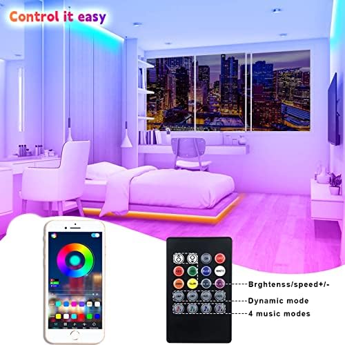 LED Strip Lights 100ft, Bluetooth and APP Control, Multicolor RGB Light Strips, Music Sync Color Changing for Bedroom Indoor - Image 6