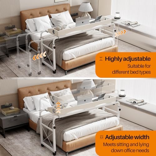 BYMECOST Laptop Desk for Bed, Adjustable Height & Length Laptop Bed Table - Image 6