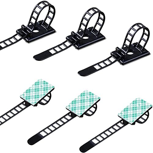 50 Pieces Cable Management Desk Wire Organizer Cable Ties Zip Ties Adhesive Cord Clips Cord Keeper Desk Wire Management by RayTour
