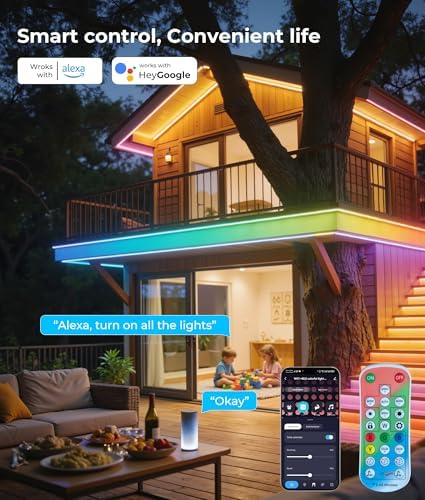 DeckTok Smart 98.4ft Outdoor LED Strip Lights, RGB LED Outdoor Lights IP67 - Image 2