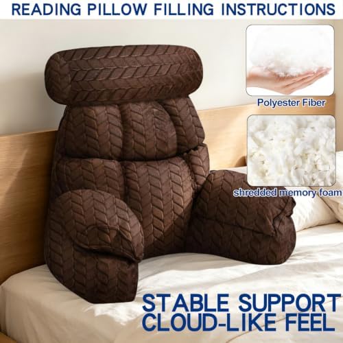 FXXUDVNIIN Back Pillow for Bed Sitting up – with 9.4" Armrest - Image 5