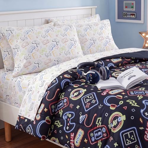 Full Comforter Set for Boys -7 Pieces Gamer Full Size Bedding Sets for Kids - Image 4