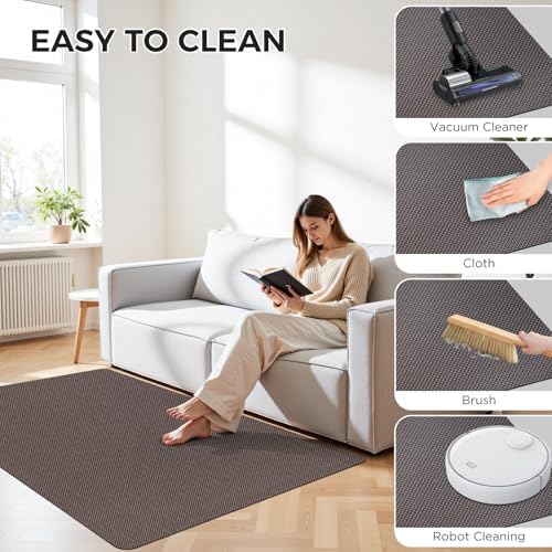 Sycoodeal Office Chair Mat for Hardwood & Tile Floor, 40" x 48" Computer Gaming Chair Mat for Rolling Chairs Non-Curve, Anti-Slip,Heavy Duty Floor Protector for Home Office (Coffee) - Image 6