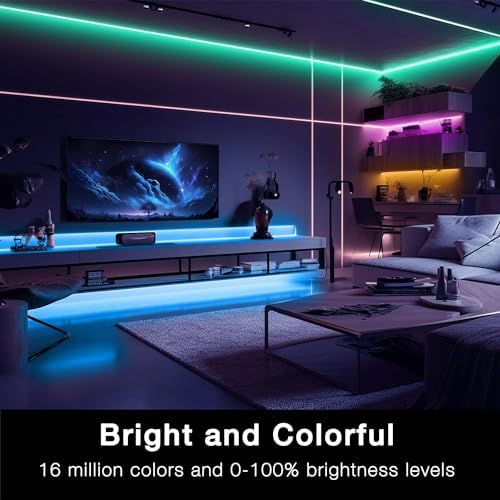 DAYBETTER Smart WiFi Led Lights, Phone App Controlled, Compatible with Alexa and Google Assistant, Timer Schedule, RGB Strip Color Changing Décor for Bedroom Party Kitchen, 25ft - Image 2