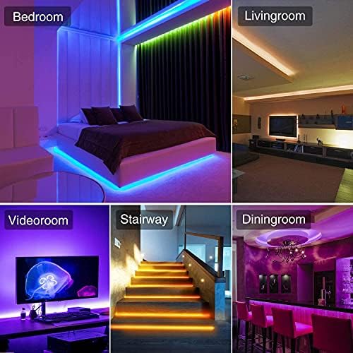 SUPERNIGHT 32.8 FT RGB LED Light Strip, 10M 600leds Multi-Color DC 24V Rope Lighting Non-Waterproof Decorate Bedroom TV Backlighting Car Party (Only Light Strip) (Pack of 3) - Image 6