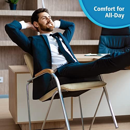 CloudBliss Gel Memory Foam Seat Cushion for Long Sitting, Large, Black | Gel Chair Pad for Tailbone, Coccyx, Sciatica , Soft Suede Cover, Non-Slip , Washable Mesh, for office, home, car - Image 6