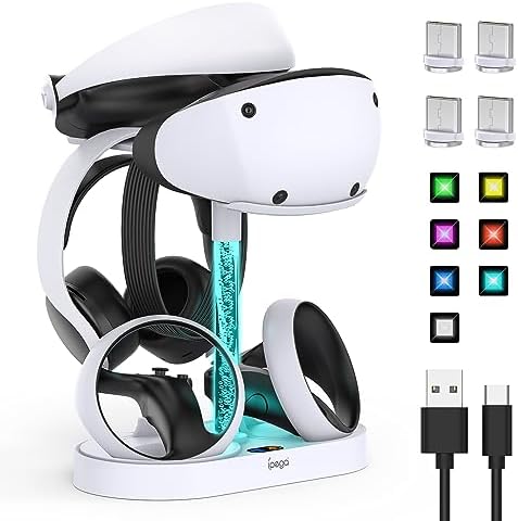 FASTSNAIL RGB Charging Stand & Storage Station for PlayStation VR2 - White by FASTSNAIL