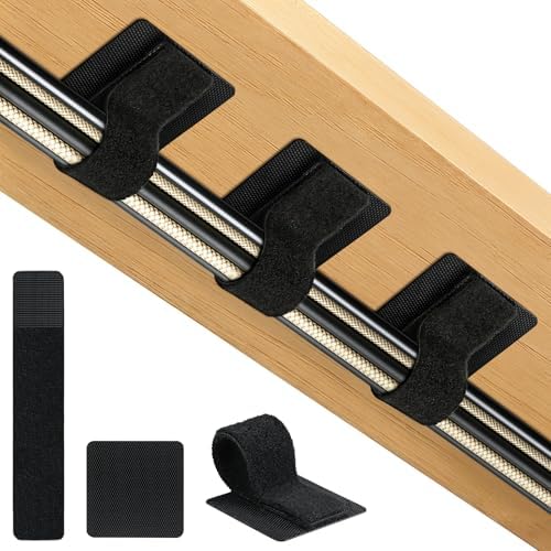 Cable Management Under Desk Detachable Cable Straps, Black, 20 Pack by Znben