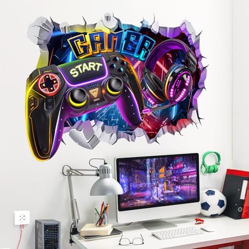 decalmile Gaming Gamer Controller Video Game Boys Wall Decals Stickers - Image 2