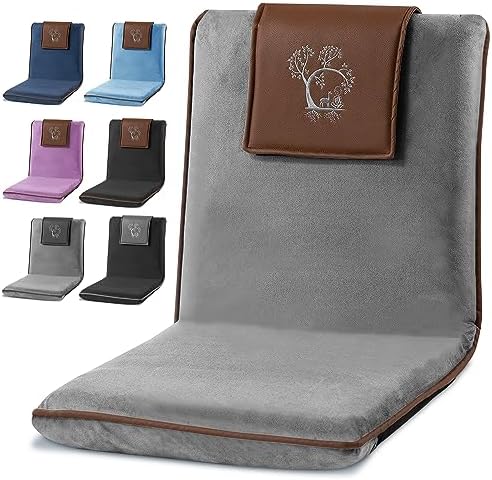 Japanese Meditation Floor Chair with Back Support for Adults - Premium Meditation Chair with Adjustable & Foldable Back for Seating, Yoga & Gaming — Folding Backjack Chairs with Backrest for Adults by MonkLlama