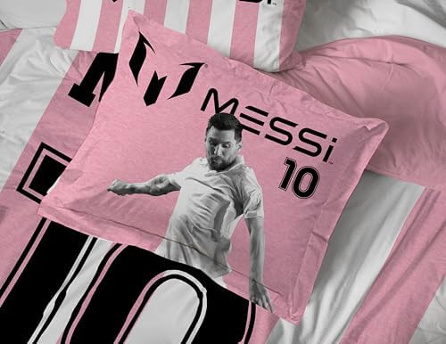 Jay Franco Messi Queen Comforter Set 7 Piece Soft Kids Sports Bedding, Pink - Image 5