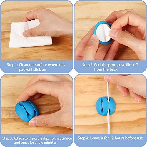 Shintop 6pcs Self-Adhesive Cable Clips for Computer, Electrical, Charging - Image 5