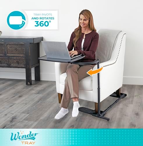 Stander Wonder Tray, Adjustable Swivel Table, Large Laptop Stand, Couch Desk, Side Tables & Gaming Bench, TV-Trays for Eating on Couches, Chairs, Recliners, Black - Image 3