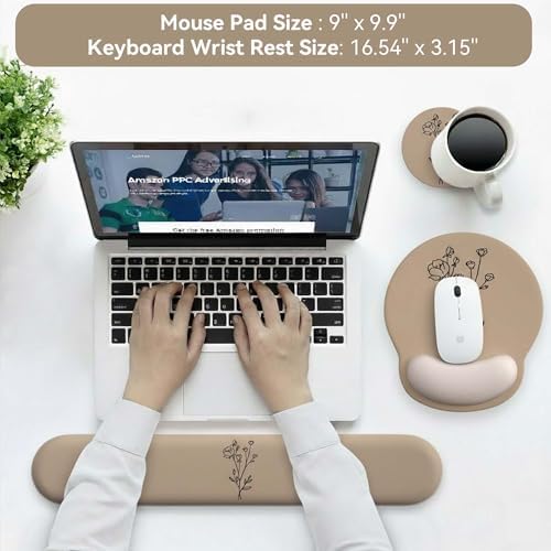 Mouse Pad with Keyboard Wrist Rest,Ergonomic Mousepad Support Set - Image 4