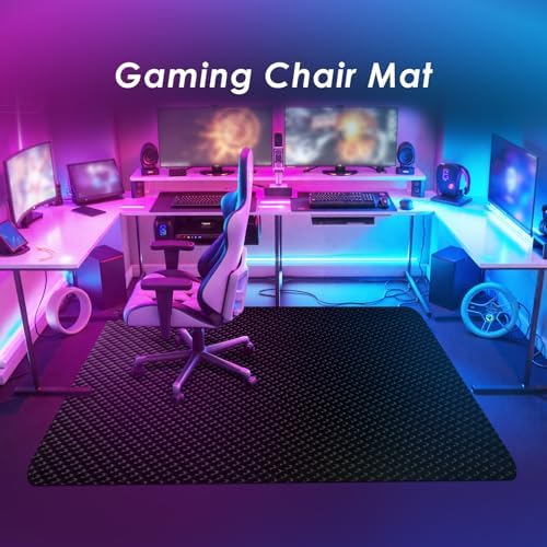 Vicwe Chair Mat for Hardwood Floor， 36"x48" Desk Chair Mat, Smooth Glide | Gaming Chair Mat for Tile Floor, Easy to Clean, Anti-Slip Hard Floor Protector Rolling Chair for Office Home,Gaming, Black - Image 6