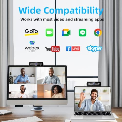 1080P Webcam with Microphone, Full HD Streaming Camera, Noise Cancelling, Auto Light Adjustment, USB Plug-and-Play Computer Camera, for Desktop PC or Laptop - Image 6