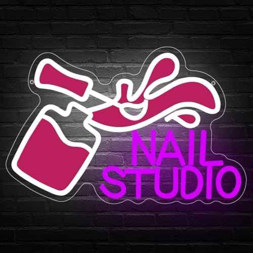 Nails Neon Signs for Wall Decor,Nail Studio Neon Sign for Business Store Art Wall,Beauty Room,Salon,BedRoom,Nail tech Decor Gifts by Unknown