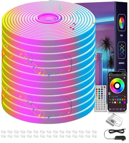 Ledagic 50FT RGB Led Neon Rope Lights Outdoor with Remote & App Control by Ledagic