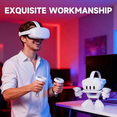 VR Stand, All-in-One Display Holder VR Headset & Controller Stand - Your Complete Desktop Display and Storage Organizer Solution for Oculus Quest 2, Quest 3, Rift S, Valve Index & More - Image 3