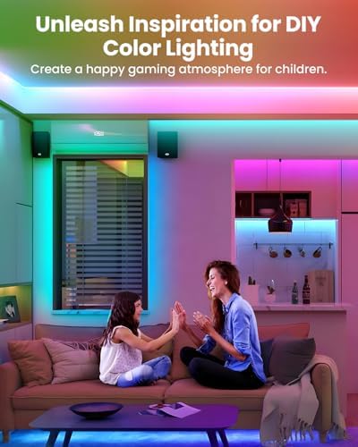 Pak LED Lights for Bedroom, 32.8ft(2 Rolls of 16.4ft) Smart RGB+IC LED Strip Lights with App/Remote Control, Music Sync Color Changing Flexible LED Lights with 64 Scene Modes for Party, Home, Gaming - Image 6
