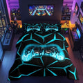 Feelyou Kids Game Console Comforter Set,3D Geometric Gaming Bedding Set Queen Size for Teens Boys,Blue and Black Gamer Comforter,Video Game Gaming Bed Set All Season for Game Lovers by Feelyou
