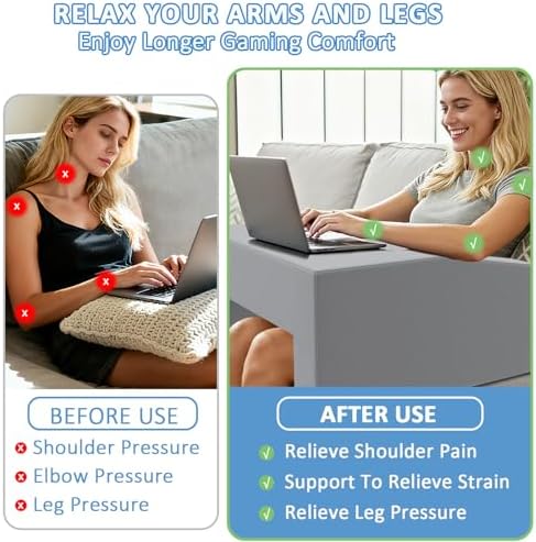 Lap Pillow Desk - Gaming Pillows for Lap, Multi-Functional Reading&Book Pillow and Machine Washable Desk Pillows for Napping, Work & Sofa Couch Use - Image 5