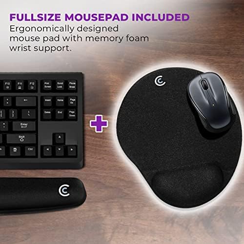 4pc Premium Wrist Rests for Keyboard and Mouse Pad Set - Memory Foam Cushion, Black - Ergonomic Wrists Hand Arm Rest Support for Laptop Computer Desk and Gaming - Carpal Tunnel Syndrome Relief - Image 4
