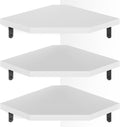 Alsonerbay Pine Wood Corner Shelves with Cable Cutout 3-Pack, White by Alsonerbay