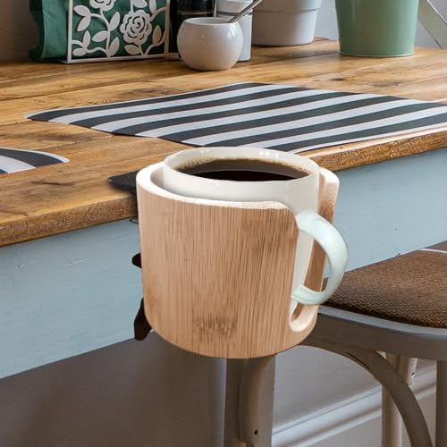 Desk Cup Holder, Large Anti-Spill Cup Holder Clamp for Desk or Table, Table Cup Holder for Water Bottles, Wheelchairs, Workstations, Gaming Desk Accessories, Computer Desk Accessories - Image 2