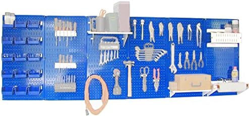 Wall Control 30-WRK-800BUW Master Workbench Metal Pegboard Tool Organizer,Blue/White - Image 2