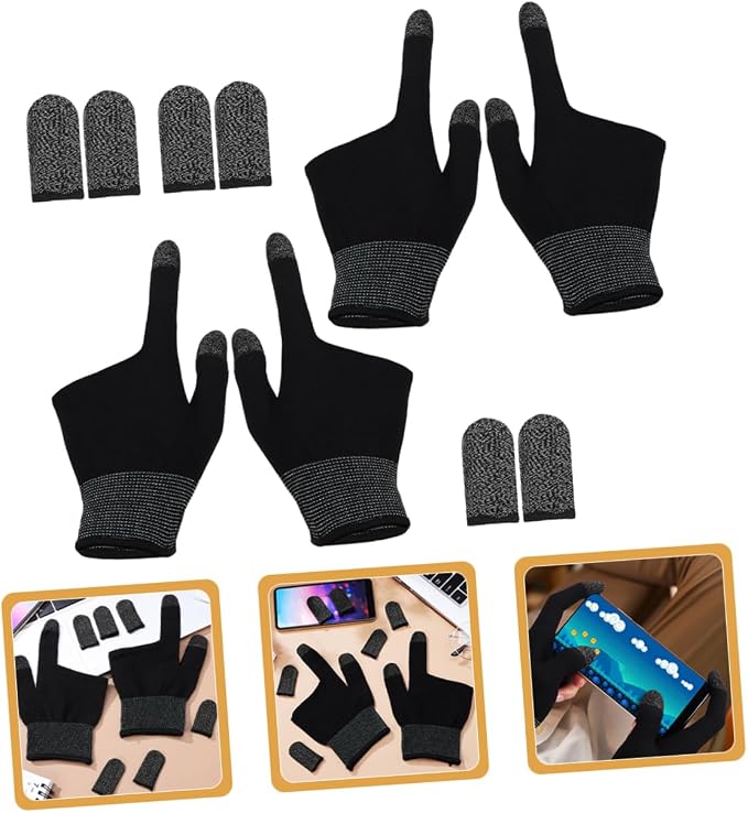 GALPADA 2pairs Mobile Gaming Finger Sleeves Breathable Gloves for Gamers Comfortable Fit Gaming and Billiards Nonslip Design for Enhanced Control - Image 7
