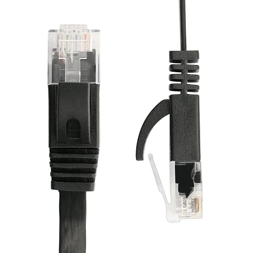 Jadaol Cat6/Cat6A Ethernet Cable 25FT Flat with Clips 10Gbps Network, Black - Image 8