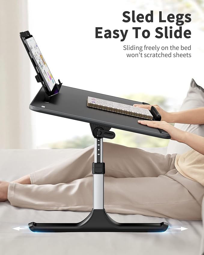 SAIJI Lap Desk for Bed, X-Large Foldable Laptop Table with Book Stand - Image 4