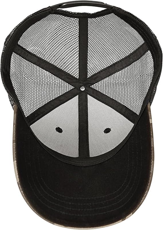 Hat for Men Women, Baseball Cap Gifts for Men Women, Adjustable Cotton Leather Patch Trucker Baseball Cap - Image 5