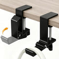 2PCS Foldable Headset Holder, Headphone Stand for Desk with Heavy Duty Aluminum Alloy, Adjustable Desk Clamp Holds Up to 22 lbs, Space Saving Headphone Hanger for desk office, Headphone Accessories by Unknown