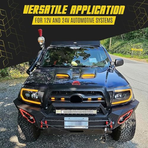LED Light Bar Kit for Truck, (2) 26 Inch Slim LED Light Bars, (4) 4 Inch LED Lights Pods, (2) 12V 24V Wiring Harness Off-Road Driving Lights for Pickup Golf Cart SUV ATV UTV 4x4 Van Camper - Image 4