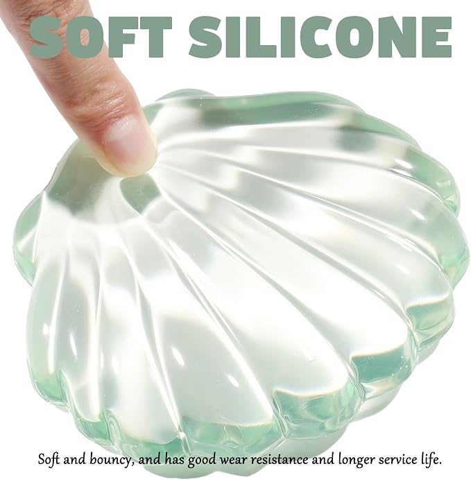 Gel Wrist Rest for Keyboard and Mouse Green Shell Keyboard Wrist Rest Set Ergonomic Cute Transparent Clear Cool Mouse Wrist Pad Silicone Non-Slip Support for Computer Gaming Home Office Ocean Beach - Image 4