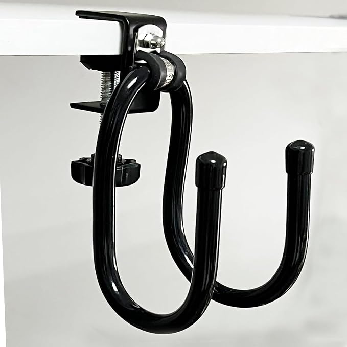 AUXPhome 2/PK Portable Desk Mount Hanger, Strong Table Hanger Hooks for Backpack, Hard hat, Cords,Bags,Mug,Towels, Shoes, Toys, Umbrella, Cap,Headphone,Purse,Handbag,etc for Table Desk, Under Counter - Image 7