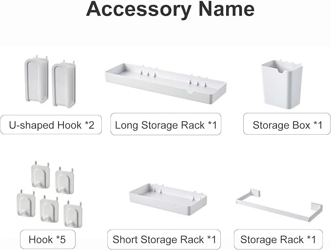 Metal Pegboard Organizer Kit with Accessories for Desk, Home, Study, Office, and Gaming Setup - Image 3