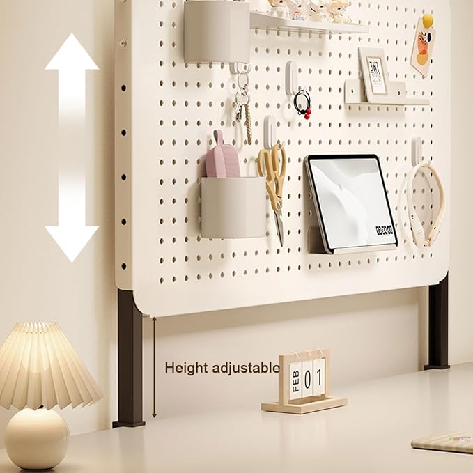 Clamp-on Desk Pegboard, Organizer for Office Gaming Home,pegboard Shelf,Multi-Function Computer Metal Peg Board(Blue,32" L*16" H(80 * 40cm)) - Image 4