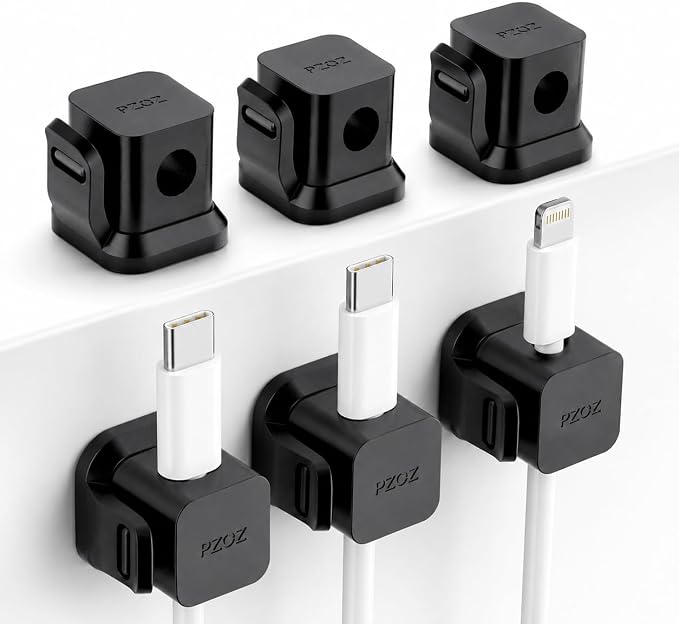 PZOZ Cable Clips 6 Pack, Adhesive Cable Organizer with Locking Buckle by pzoz