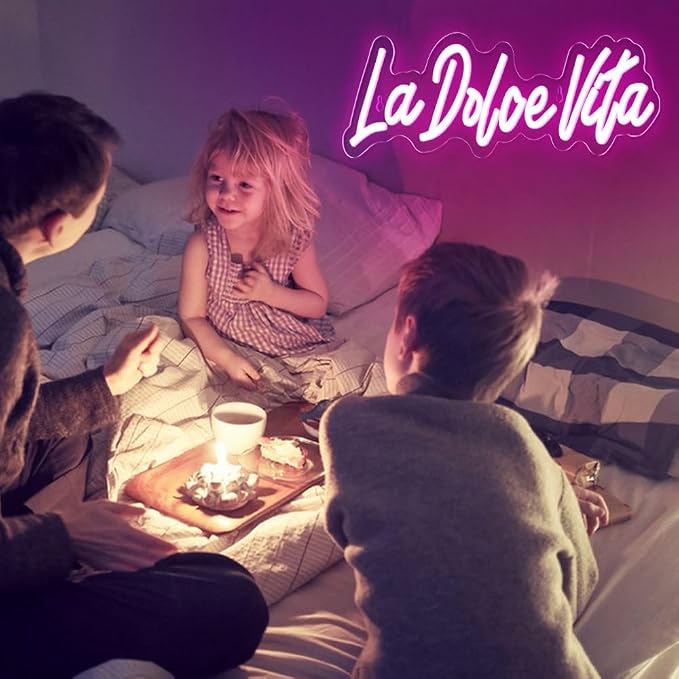 La Dolce Vita Neon Signs for Wall Decor Personalised Neon Lights Sign for Wedding Party Birthday Gift Neon Signs, Beautiful LED Neon Lights for Home Decor Girls Room - Image 6